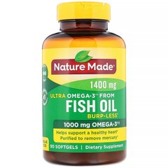 Ultra Omega-3, риб'ячий жир, Nature Made, 1400 мг, 90 м'яких капсул