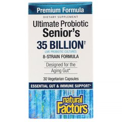 Пробиотик Сеньор, Ultimate Probiotic Senior's, Natural Factors, 35 Billion CFU, 30 вегетарианских капсул купить в Киеве и Украине