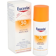 Сонцезахисний флюїд, антивіковий, для обличчя SPF50, Sunscreen, Anti-Aging, Facial, Eucerin, 50 мл