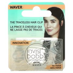 Invisibobble, Waver, безслідна шпилька для волосся, кристально чиста, 3 шт. В упаковці