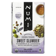 Numi Tea, Органічний трав'яний чай, солодкий сон, без кофеїну, 16 чайних пакетиків, 1,24 унції (35,2 г)