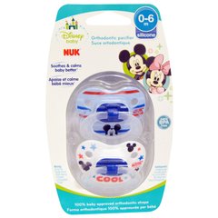 Ортодонтическая соска Disney Baby Mickey Mouse0-6 месяцев, NUK, 2 шт купить в Киеве и Украине