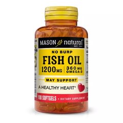 Рыбий жир и Омега 3 Mason Natural (Fish Oil & Omega 3) 100 гелевых капсул купить в Киеве и Украине
