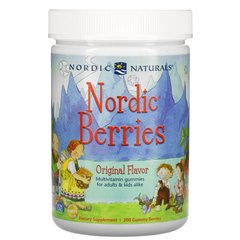 Nordic Berries, мультивитаминные жевательные конфеты, оригинальный вкус, Nordic Naturals, 200 жевательных таблеток в форме ягод купить в Киеве и Украине