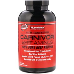 Аминокислоты Carnivor Beef, 100% чистый говяжий протеин, MuscleMeds, 300 таблеток купить в Киеве и Украине