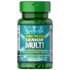 Мультивітамінна мультимінеральна формула ABC Plus® Senior, ABC Plus® Senior Multivitamin Multi-Mineral Formula, Puritan's Pride, 30 таблеток