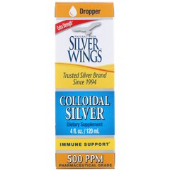 Коллоидное серебро, Natural Path Silver Wings, 500 ppm, 4 жидкие унции (120 мл) купить в Киеве и Украине
