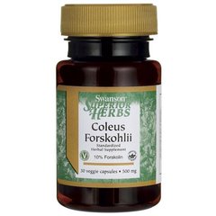 Колеус Форсколіі, Coleus Forskohlii, Swanson, 500 мг, 30 капсул