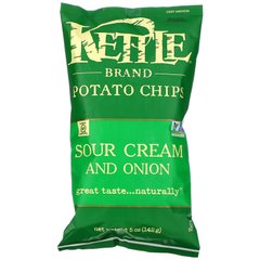 Картопляні чіпси, смак сметани та цибулі, Kettle Foods, 5 унцій (142 г)