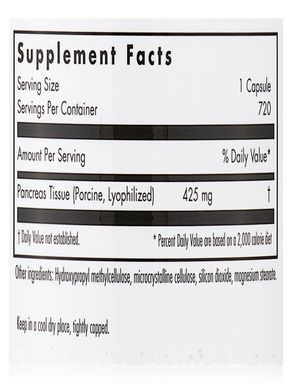 Pancreas Pork Natural Glandular, 720 vegetarian capsules