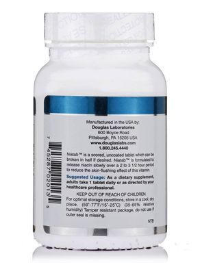 Niacin Douglas Laboratories (Niatab) 100 tablets
