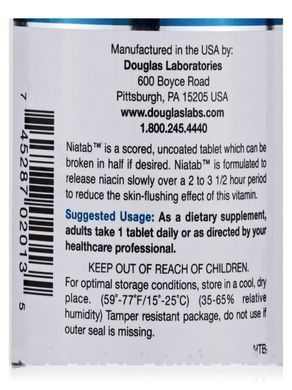 Ніацин Douglas Laboratories (Niatab) 100 таблеток