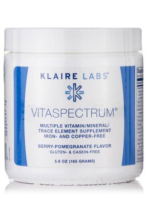 Вітамінно-мінеральний комплекс без заліза та міді ягідно-гранатовий аромат Klaire Labs (VitaSpectrum Berry-Pomegranate Flavor) 165 г