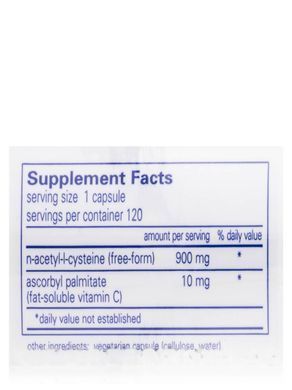 Ацетилцистеин Pure Encapsulations (NAC N-Acetyl-l-Cysteine) 900 мг 120 капсул купить в Киеве и Украине