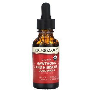 Dr. Mercola, Organic Hawthorn and Hibiscus Liquid Drops, 1 fl oz (30 ml) купить в Киеве и Украине