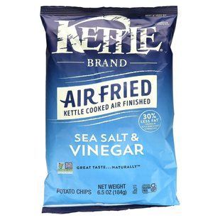 Kettle Foods, Air Fried Potato Chips, Sea Salt & Vinegar, 6.5 oz (184 g) купить в Киеве и Украине
