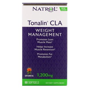 Tonalin, CLA, Natrol, 1200 мг, 60 капсул купить в Киеве и Украине