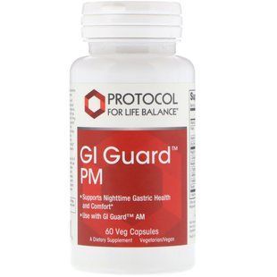 Поддержка кишечной микрофлоры, GI Guard PM, Protocol for Life Balance, 60 кап. купить в Киеве и Украине