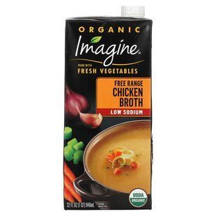 Imagine Soups, Organic Free Range Chicken Broth, Low Sodium, 32 fl oz (946 ml) купить в Киеве и Украине