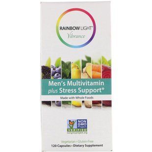 Мультивитамины для мужчин плюс стресс формула Rainbow Light (Men's Multivitamin plus Stress Support) 120 капсул купить в Киеве и Украине