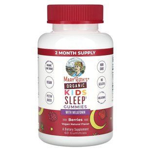 MaryRuth's, Organic Kids Sleep Gummies with Melatonin, Berries, 1 mg, 60 Gummies купить в Киеве и Украине