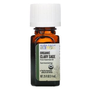 Мускатный Шалфей органик Aura Cacia (Clary Sage) 7.4 мл купить в Киеве и Украине