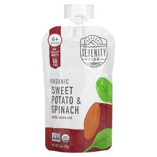 Serenity Kids, Органический сладкий картофель и шпинат с маслом авокадо, от 6 месяцев, 3,5 унции (99 г) купить в Киеве и Украине