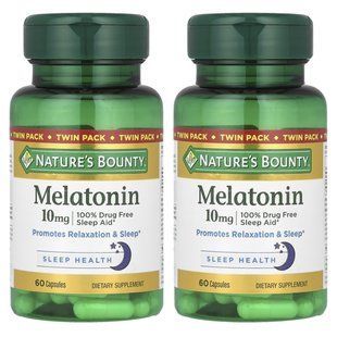 Мелатонин Nature's Bounty (Melatonin) 10 мг 2 упаковки по 60 капсул в каждой купить в Киеве и Украине