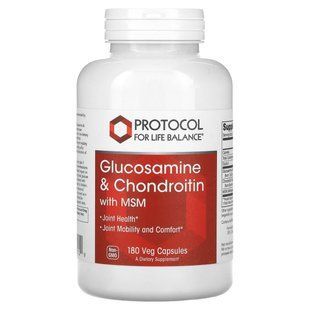 Protocol for Life Balance, Glucosamine & Chondroitin with MSM, 180 Veg Capsules купить в Киеве и Украине