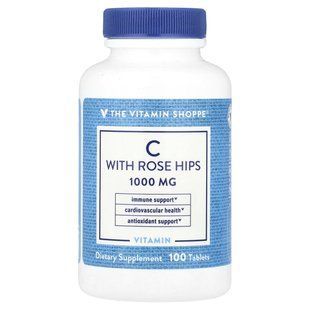 The Vitamin Shoppe, Vitamin C With Rose Hips, 100 Tablets