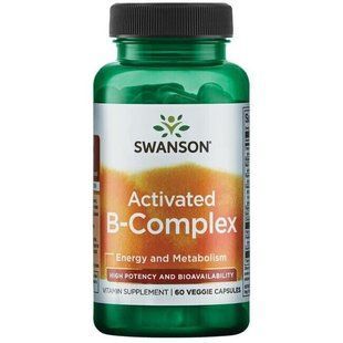Активированный B-комплекс Высокого Потенциала и Биодоступность, Activated B-Complex High Potency and Bioavailability, Swanson, 60 капсул купить в Киеве и Украине