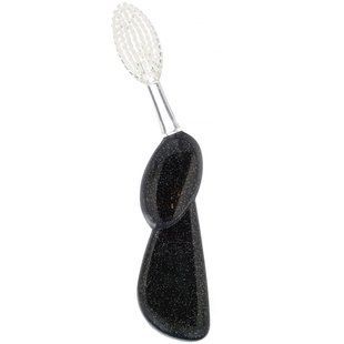 Зубная щетка, большая кисть, Мягкая, для левшей, блеск, Big Brush, Soft, Left Hand, Black Sparkle, RADIUS, 1 щетка купить в Киеве и Украине