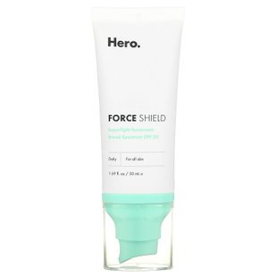 Hero Cosmetics, Force Shield, сверхлегкое солнцезащитное средство, SPF 30, 1,69 жидких унций (50 мл) купить в Киеве и Украине