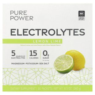 Dr. Mercola, Pure Power, Electrolytes, Lemon Lime, 30 Packets, 0.28 oz (8 g) Each купить в Киеве и Украине