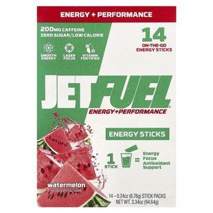 GAT, JetFuel&reg;, Energy + Performance, Energy Sticks, Watermelon, 14 Stick Packs, 0.24 oz (6.76 g) Each
