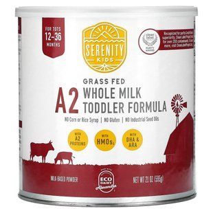 Serenity Kids, A2 Grass Fed Whole Milk Toddler Formula, For Tots 12-36 Months, 21 oz (595 g) купить в Киеве и Украине