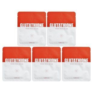 Lapcos, Glutathione, Radiance Rescue Beauty Face Mask, 5 Sheets, 0.91 oz (26 g) Each