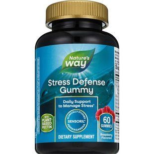 Поддержка при стрессе, Stress Defense Gummies, Nature's Way, малина, 60 жевательных конфет купить в Киеве и Украине