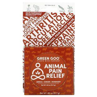 Бальзам для зняття болю від тварин, Animal Pain Relief Salve, Green Goo, 51,7 г