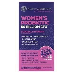 Sunwarrior, пробіотик для жінок, 30 вегетаріанських капсул