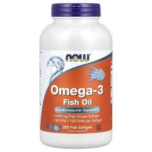 Омега-3 + ЭПК 180 и ДГК 120 Now Foods (Omega-3 180 EPA/120 DHA) 200 гелевых капсул купить в Киеве и Украине