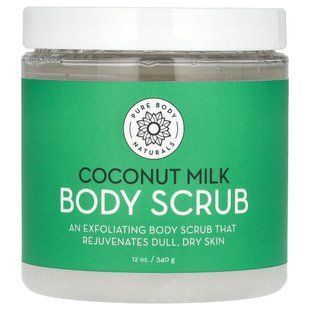 Скраб для тела с кокосовым молоком, Pure Body Naturals, 12 жидких унций (340 г) купить в Киеве и Украине