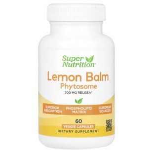 Super Nutrition, Lemon Balm Phytosome, 200 mg, 60 Veggie Capsules