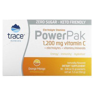 Електроліти без цукру Кето Trace Minerals (Power Pak Sugar Free OrangeMango) Апельсин-Манго 30 саше