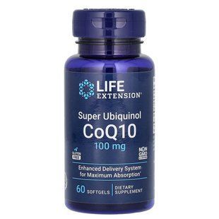 Супер убихинол коэнзим Ку10 Life Extension (Super Ubiquinol CoQ10 100 mg) 100 мг 60 капсул купить в Киеве и Украине