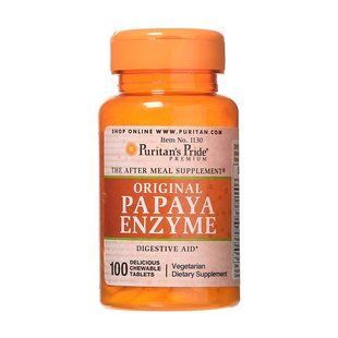Puritan's Pride, Papaya Enzyme original, 100 chewable tab купить в Киеве и Украине