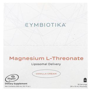 Cymbiotika, Magnesium L-Threonate, Liposomal Delivery, Vanilla Cream, 30 Pouches, 10 ml Each купить в Киеве и Украине