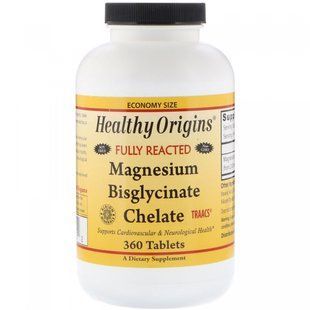Магний бисглицинат хелат Healthy Origins (Magnesium Bisglycinate Chelate) 200 мг 360 таблеток купить в Киеве и Украине