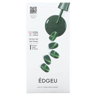 Edgeu, Perfect Gel Nail Wraps, ENA 719, зелений магніт, набір із 19 предметів