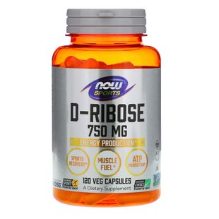 Д-рибоза Now Foods (D-Ribose) 750 мг 120 растительных капсул купить в Киеве и Украине